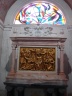 Inside the church has gold reliefs with the life events for Jesus.jpg